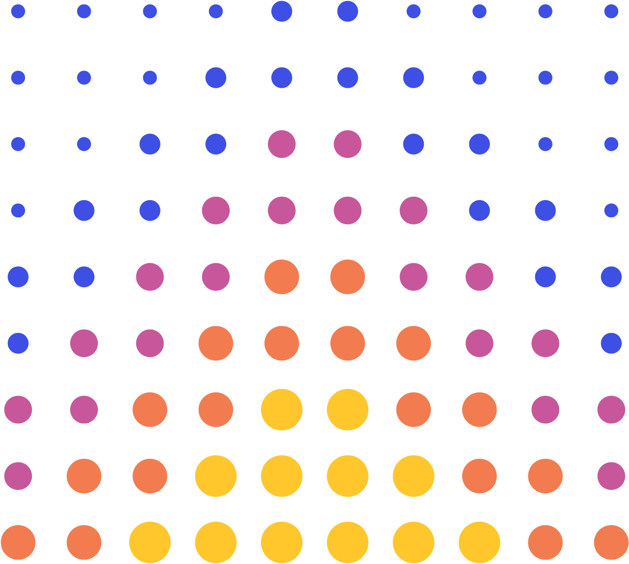Rainbow dots in a chevron pattern Rainbow dots in a chevron pattern